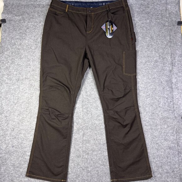 Dovetail Workwear Pants Womens 22x32 Brown DX Bootcut Durable Cordura Canvas Art - Picture 2 of 12